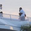 Eva Longoria et son mari Tony Parker sur leur yacht Lady Ship  au large de Sibenik, en Croatie le 4 juillet