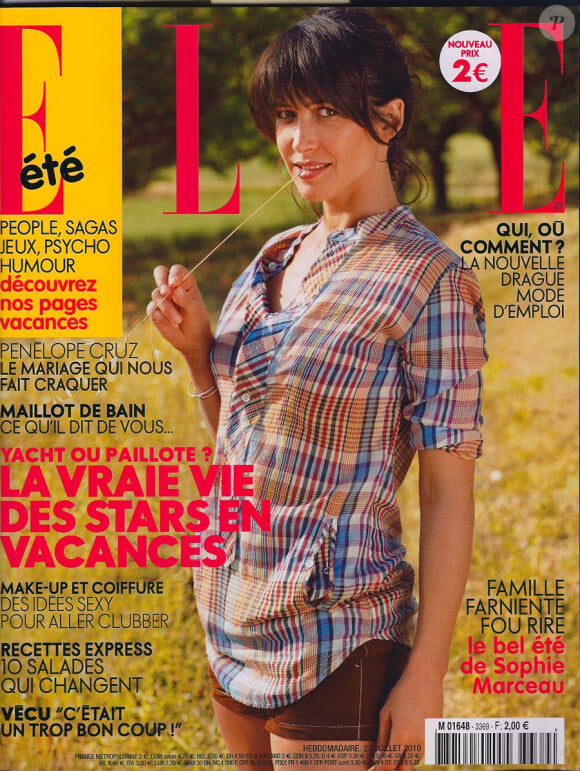 Sophie Marceau en couverture du magzine ELLE du 23 juillet 2010