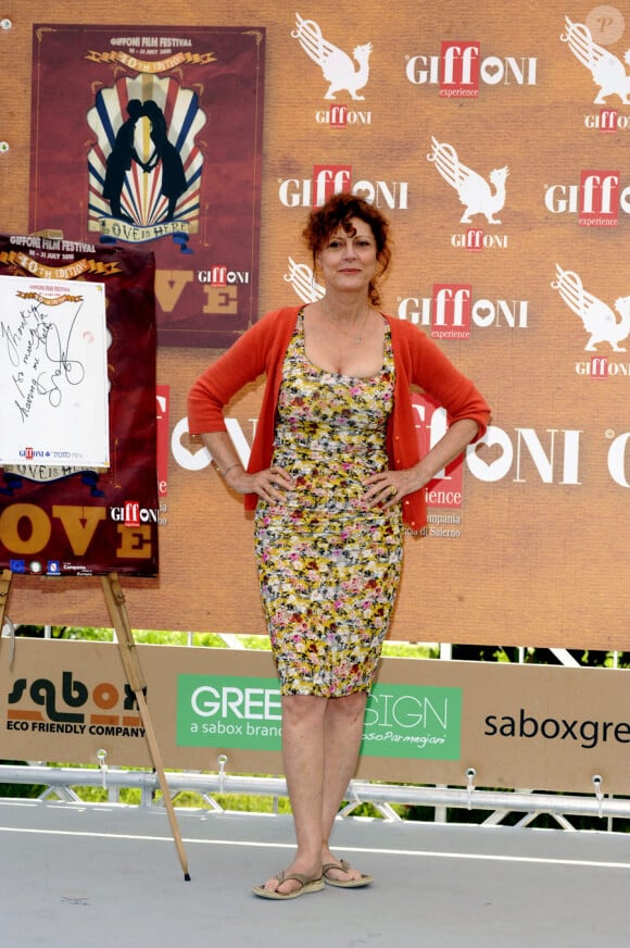 Susan Sarandon lors du festival du film de Giffoni en Italie le 24 juillet 2010