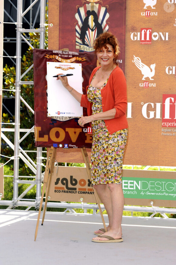 Susan Sarandon lors du festival du film de Giffoni en Italie le 24 juillet 2010