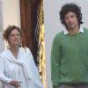 Susan Sarandon se promène à Giffoni en Italie en compagnie de Jonathan Bricklin le 26 juillet 2010