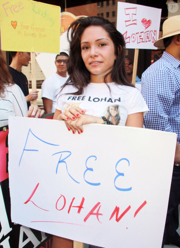 Manifestation à New York en faveur de la libération de Lindsay Lohan le 27 juillet 2010