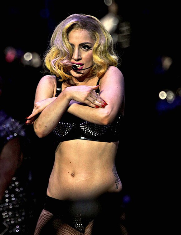 Lady Gaga en concert à Denver, dans le Colorado, le 28 juillet 2010