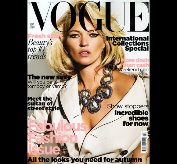 Kate Moss en couverture du Vogue UK de septembre 2009