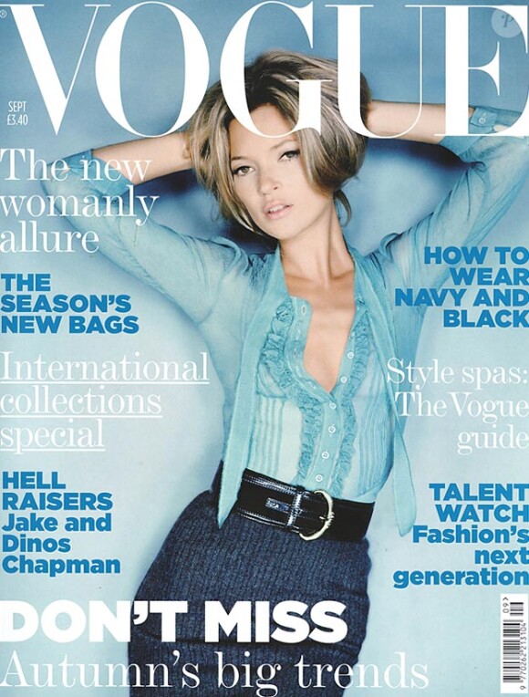Kate Moss en couverture du Vogue UK de septembre 2005