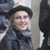 Madonna sur le tournage de W.E., à Londres, le 8 août 2010