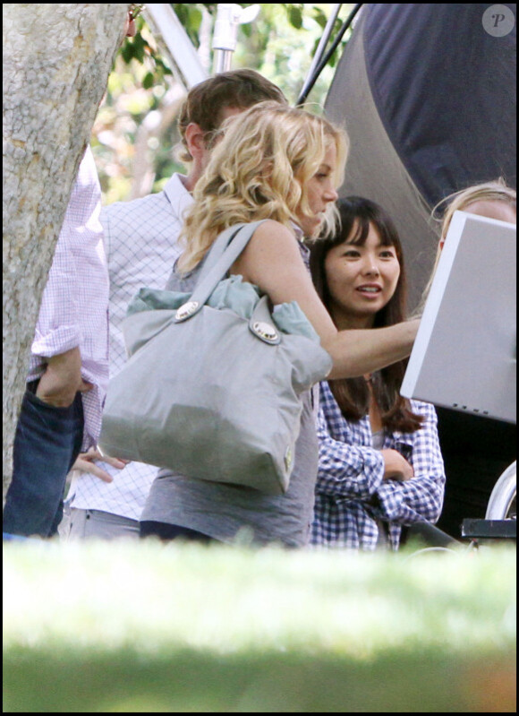 Christina Applegate discute de sa grossesse avec l'actrice Katey Sagal à Los Angeles en août 2010