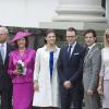 Le roi Charles XVI Gustave de Suède, la reine Silvia, Victoria, Daniel son mari, Carl Philip et Madeleine lors de la célébration du bicentenaire de la session du Parlement de 1810 à Orebro en Suède le 21 août 2010