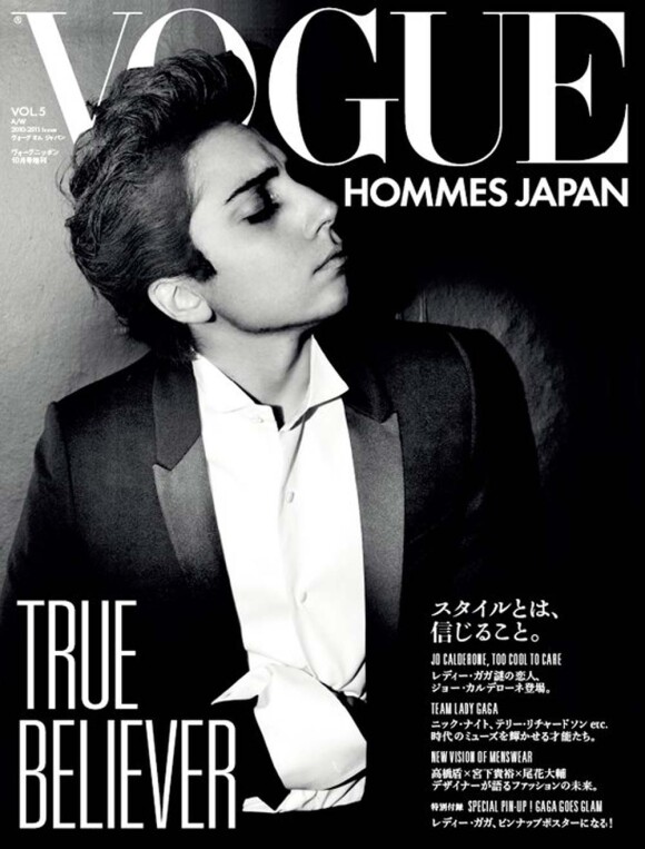 Couverture définitive : Jo Calderone (Lady Gaga) par Nick Knight pour Vogue Hommes Japon, septembre 2010