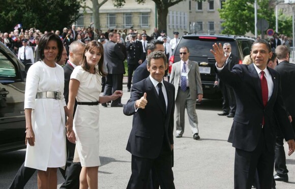 Nicolas Sarkozy, Carla Bruni, Barack Obama et Michelle Obama