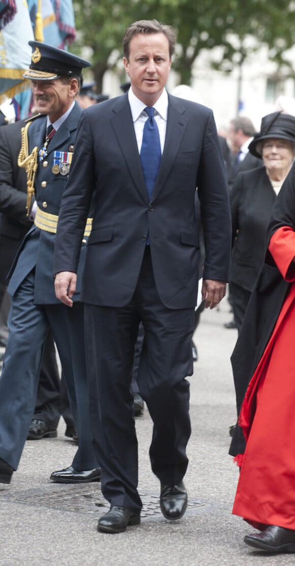 Le Premier ministre David Cameron lors de la commémoration de la Bataille d'Angleterre en l'abbaye de Westminster à Londres le 20 septembre 2010