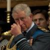 Le prince Charles, ému, lors de la commémoration de la Bataille d'Angleterre en l'abbaye de Westminster à Londres le 20 septembre 2010