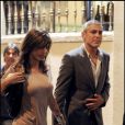 George Clooney et Elisabetta Canalis au restaurant à Milan le 21 septembre 2010