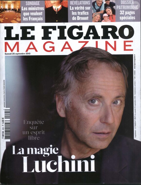 Fabrice Luchini en couverture du Figaro Magazine, en kiosque le 25 septembe 2010