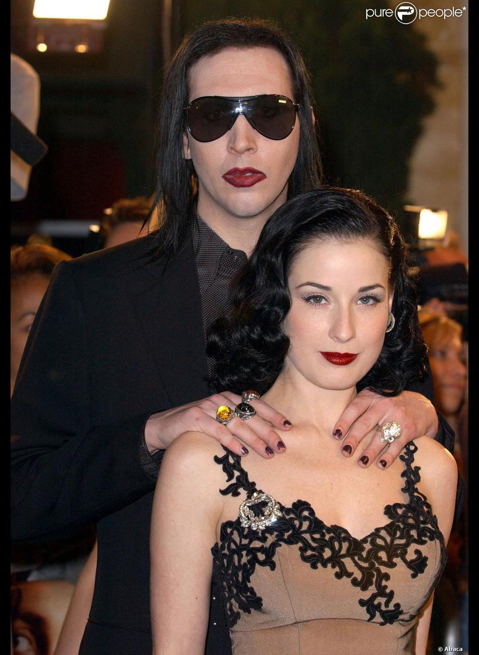 Dita Von Teese et Marylin Manson en 2001 Purepeople
