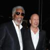 Morgan Freeman et Bruce Willis lors de la projection de Red à New York le 3 octobre 2010