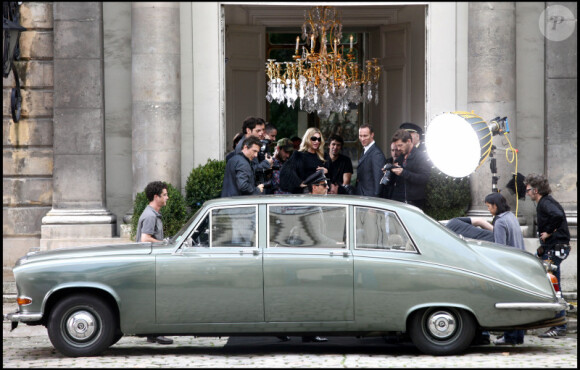 Kate Moss sur le tournage de la publicité Dior à Paris le 2 octobre dernier