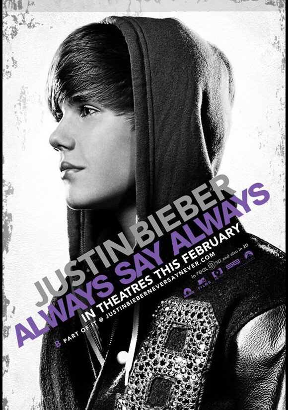 Justin Bieber sortira Never say never, son biopic en 3D le 11 février 2011 dans les  salles américaines.