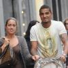 Kevin-Prince Boateng en promenade avec sa femme Jenny, et leur fille Jermaine, à Milan, le 5 octobre 2010