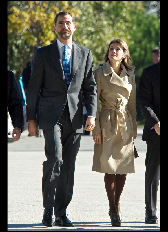 Letizia d'Espagne et Felipe à l'université Georgetown à Madrid le 26 octobre 2010