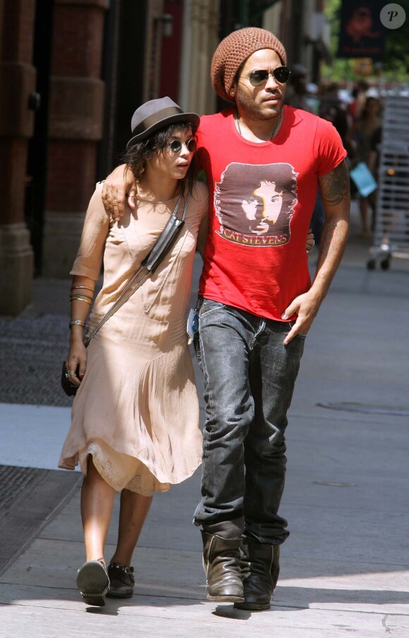 Lenny Kravitz et sa fille Zoë, New York, 16 juillet 2010