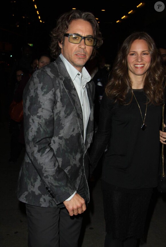 Robert Downey Jr. et sa femme Susan à l'occasion de l'avant-première de Date Limite, au Cinema Society du Loews Lincoln Square, à New York, le 1er novembre 2010.