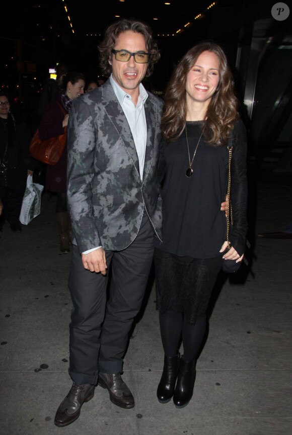 Robert Downey Jr. et sa femme Susan à l'occasion de l'avant-première de Date Limite, au Cinema Society du Loews Lincoln Square, à New York, le 1er novembre 2010.