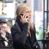 Jennifer Aniston achève le tournage de son nouveau film Wanderlust, à Manhattan, vendredi 19 novembre. Il s'agit de l'ultime jour de tournage, après plus de deux mois de travail.
