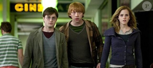 Daniel Radcliffe, Rupert Grint et Emma Watson dans Harry Potter et les Reliques de la mort - partie I