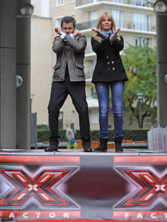 Sandrine Corman et Jérôme Anthony lors des pré-castings de l'émission X Factor 2011. 10 novembre 2010