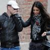 Le joueur de l'Inter Milan Wesley Sneijder se promène en compagnie de son épouse Yolanthe Cabau,  dans les rues de Milan, samedi 4 décembre. 