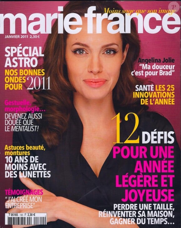 Angelina Jolie en couverture de marie france - janvier 2011