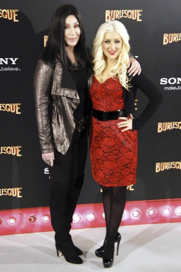 Christina Aguilera et Cher à Madrid, le 9 décembre 2010.