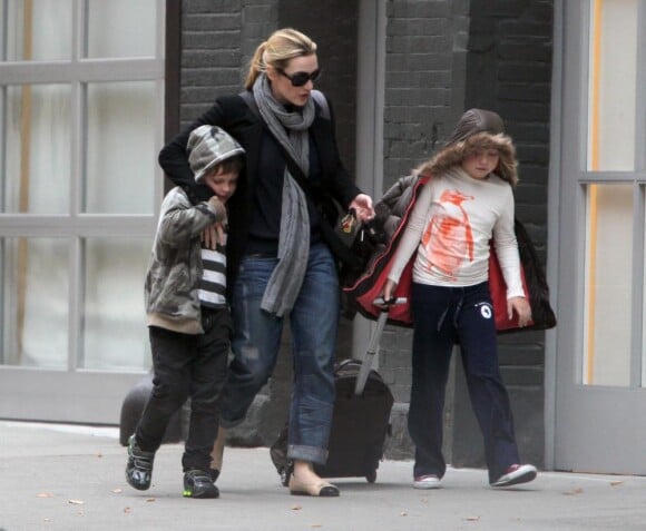 Kate Winslet et ses enfants Joe et Mia