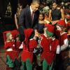 Barack et Michelle Obama ont reçu Mariah Carey pour le concert de Noël de Washington le 12 décembre 2010