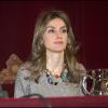 Letizia d'Espagne à l'académie royale de la langue à Madrid, le 17 décembre 2010.