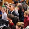 Barack Obama dans une école d'Arlington (Virginie), le 17 décembre 2010