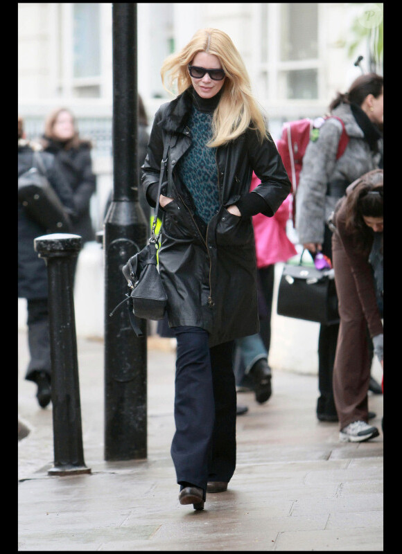 Claudia Schiffer à Londres, le 11 janvier 2011.