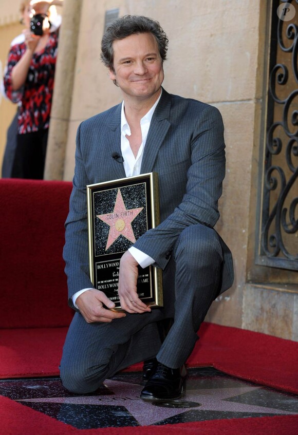 Colin Firth à l'occasion de l'hommage rendu à l'acteur anglais sur le Walk of Fame, à Los Angeles, le 13 janvier 2011.