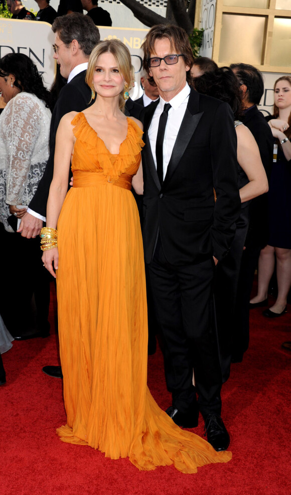 Kyra Sedgwick et Kevin Bacon lors des Golden Globes le 16 janvier 2011 à Los Angeles