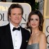 Colin Firth et sa belle Livia lors des Golden Globes le 16 janvier 2011 à Los Angeles