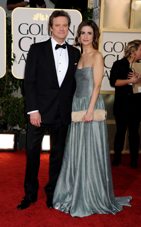 Colin Firth et sa belle Livia lors des Golden Globes le 16 janvier 2011 à Los Angeles