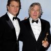 Matt Damon et Robert de Niro lors des Golden Globes le 16 janvier 2011 à Los Angeles
