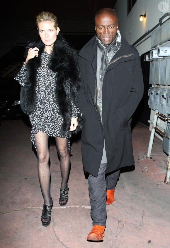 Heidi Klum et Seal à la sortie d'un restaurant après un dîner en amoureux à Los Angeles le 2 février 2011