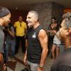 Christian Audigier rencontre le footballeur Ronaldinho à Rio, au Brésil, début février 2011