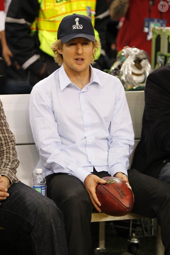 Owen Wilson lors de la finale du Super Bowl 2011
