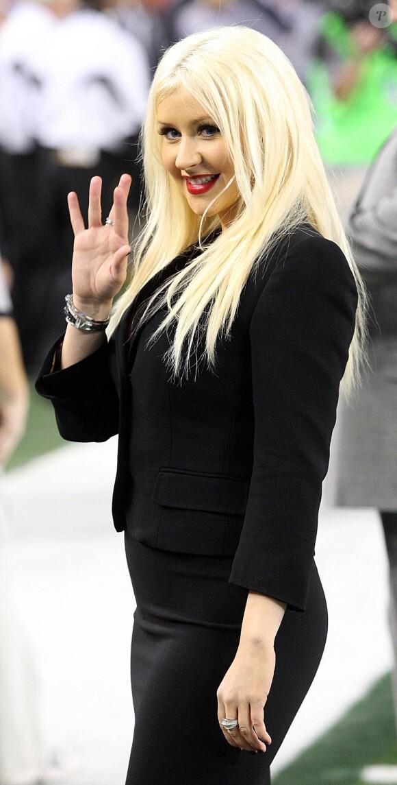 Christina Aguilera lors de la finale du Super Bowl 2011