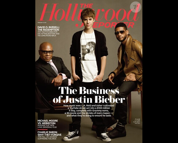 Justin Bieber et usher en couverture du magazine The Hollywood Reporter