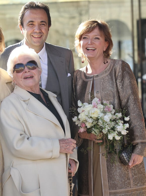 Mariage de Claude Chirac et Frédéric Salat-Baroux, le 11 février 2011. Ici avec Line Renaud