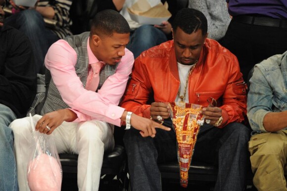 Nick Cannon et P. Diddy à la soirée des NBA All-Star Game, à Los Angeles le 20 février 2011